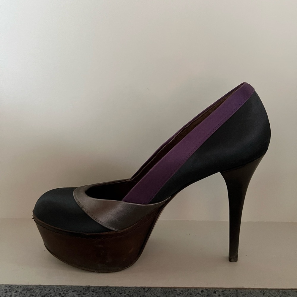 Marni Satin Multi Color Platform Pumps - image 1